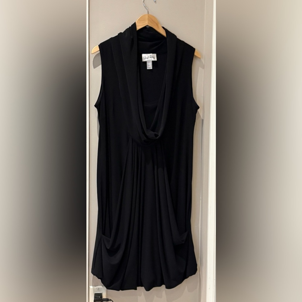 Joseph Ribkoff Sleeveless Draped Black Dress